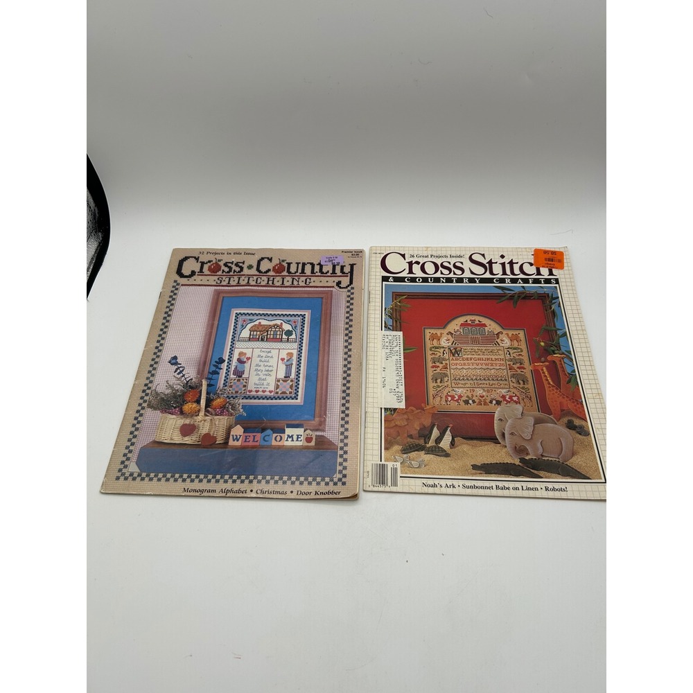 Cross Country Stitching & Cross Stitch Country Crafts Magazine Lot 1987 1988